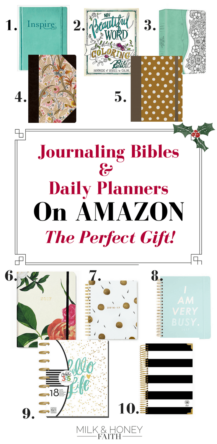 Grab the perfect gift. Journaling Bibles and Daily Planners on Amazon!
