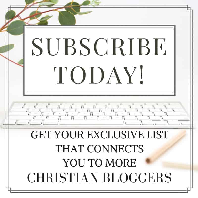 Subscribe to Milk & Honey Faith today to get your free list that helps you connect to more Christian Bloggers!