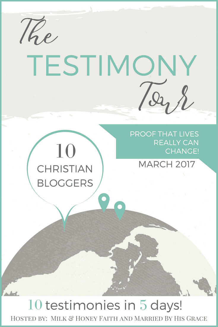 Come join the Spring Testimony Tour that starts Monday, March 20th till March 24th 2017. Start on this awesome blog hop of Christian Bloggers' testimonies.
