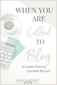 Read Carmen Brown's guest post about being called to blog. It's not something to be taken lightly. She talks about her heart for the Lord and fellow believers who are also writers. Learn about her eBook written for Christian Bloggers.