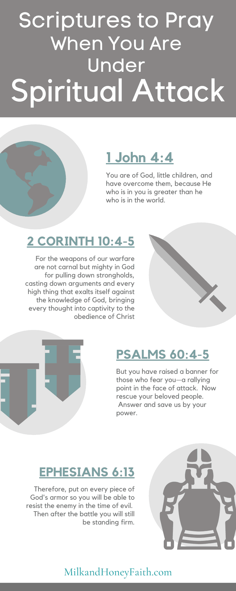 Know what scriptures to pray when you are in the midst of a spiritual battle.  You have the victory and are an overcomer through Christ Jesus.