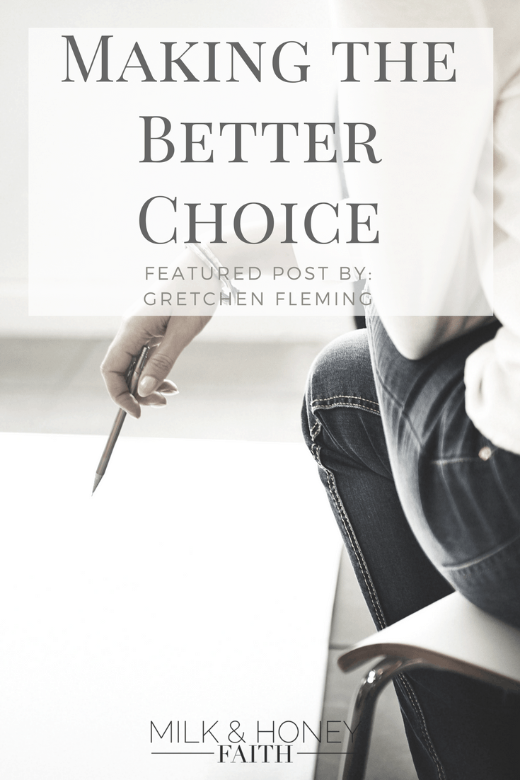 What do you do when you are stuck in busyness and you feel like you are on a hamster wheel? How do you know if you are making the right choices? Read this post to find answers. #milkandhoneyfaith #saltandlightlinkup #betterchoices #christianposts
