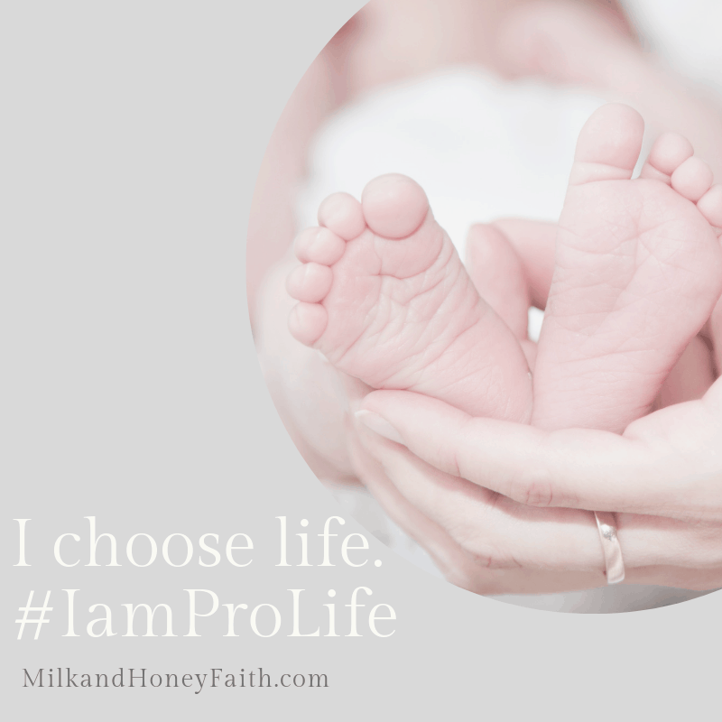 I choose life.  I am pro-life.  #Iamprolife #milkandhoneyfaith