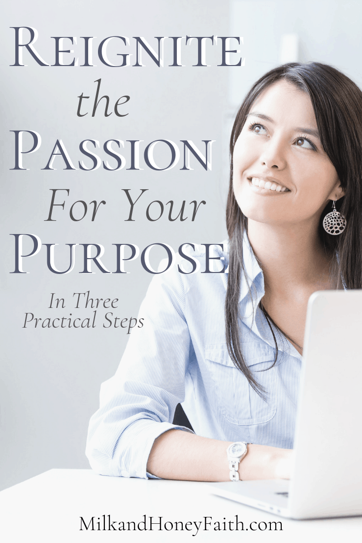 Did you know that there are actionable steps you can take that will further establish your purpose in life?  Scripture will help you determine God's will for yourself.  Reignite the passion you once had.  #purpose #passion #calling